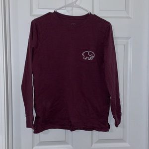 IVORY ELLA maroon long sleeve tee